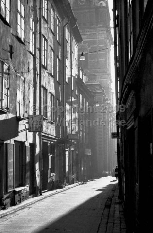 Gamla stan, Stockholm. Denna bild säljs som affisch på IKEA. (1961)