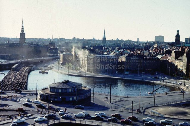 Vy över Gamla Stan från Katarinahissen, Stockholm. (1960-talet).
