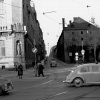 Sibyllegatan by Nybroplan, Dramaten at the left. Stockholm. (1961)