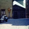 Roddargatan, Södermalm, Stockholm. Katarina kyrka i bakgrunden. (1960-talet)