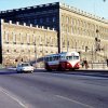 Metropol bus nr 59 on Strömbron in front of the Royal castle, Stockholm. (1960\'s)