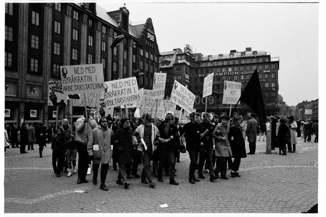 May 1 demonstration at Hötorget, Stockholm. (1970)