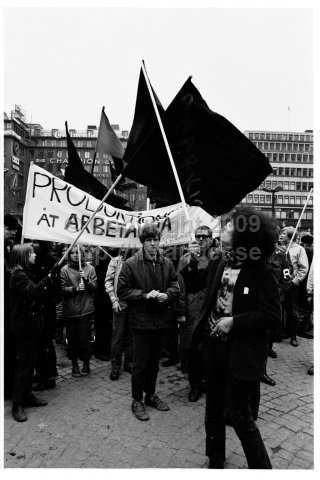 May 1 demonstration at Hötorget, Stockholm. (1970)