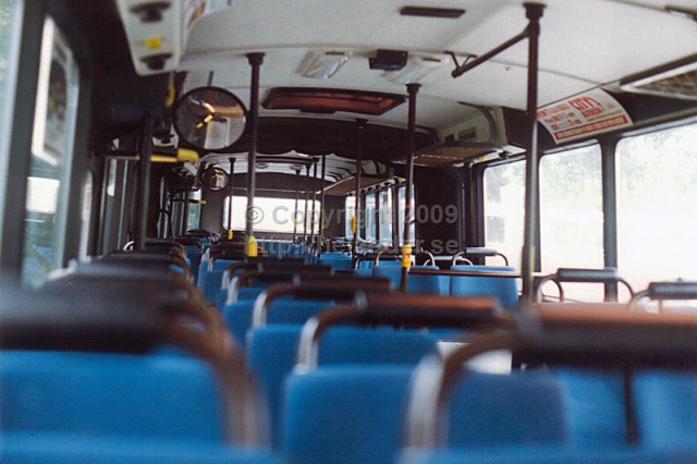 SL-buss interiör, Stockholm. (1987)