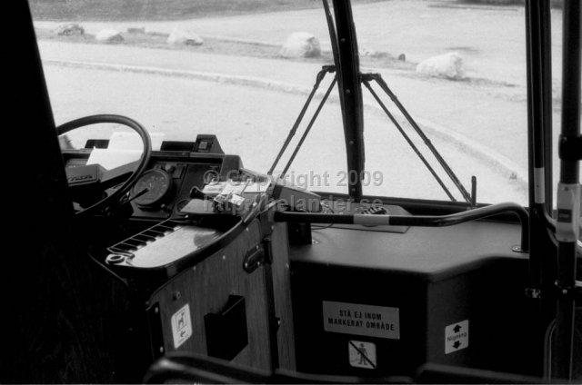 Drivers seat in a SL-bus, Stockholm. (1987)