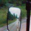 Rear view mirror on an SL-bus, Stockholm. (1987)