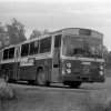 SL-buss nr 5197 vid vändplanen vid Flaten, Älta, Stockholm. (1987)