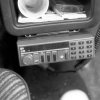 Communications radio in a car at SL-buses, Stockholm. (1987)